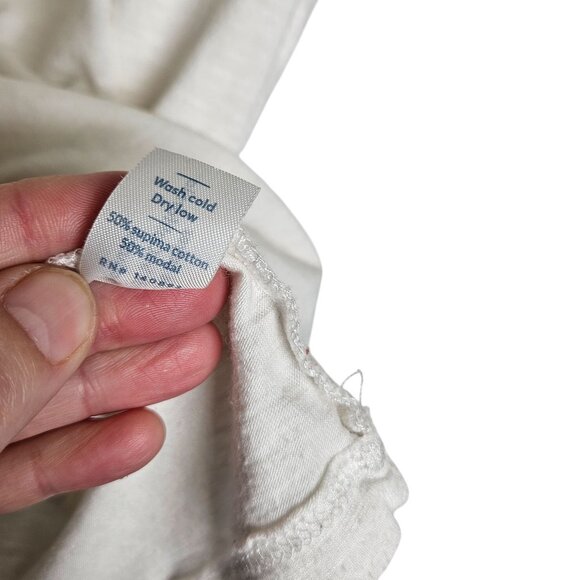 Marine Layer Womens White V-Neck T-Shirt Made In California Supima Cotton Staple - Picture 6 of 9